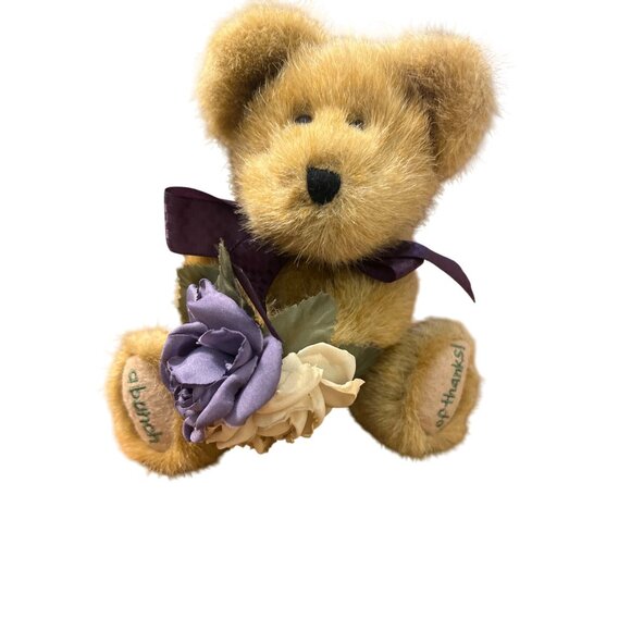 Vintage 2002 Boyds Bear A Bunch of Thanks Plush Embroidered Jointed Flowers - Picture 1 of 5